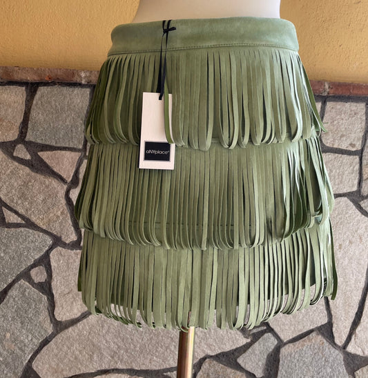 Gonna con frange verde ANYplace taglia M